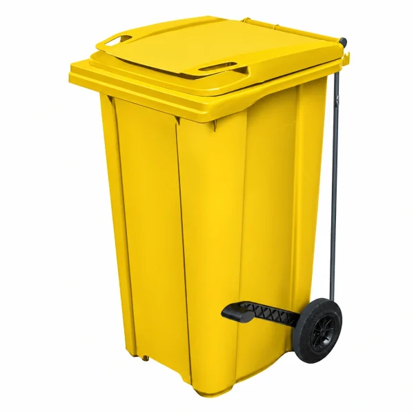 Plastični kontejner za otpad 240 litara sa pedalom - žuta boja