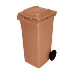 Plastični kontejner za smeće 120 L, braon boja – Meridian Group, dimenzije 480x530x990 mm
