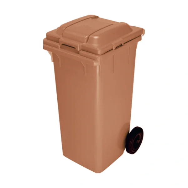 Plastični kontejner za smeće 120 L, braon boja – Meridian Group, dimenzije 480x530x990 mm