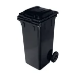 Plastični kontejner za smeće 120 L, crna boja – Meridian Group, dimenzije 480x530x990 mm