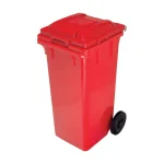 Plastični kontejner za smeće 120 L, crvena boja – Meridian Group, dimenzije 480x530x990 mm