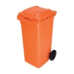 Plastični kontejner za smeće 120 L, narandžasta boja – Meridian Group, dimenzije 480x530x990 mm