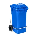 Plastični kontejner za smeće 120 litara sa metalnom pedalom, plava boja, dimenzije 480x530x990 mm