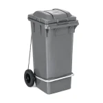 Plastični kontejner za smeće 120 litara sa metalnom pedalom, siva boja, dimenzije 480x530x990 mm