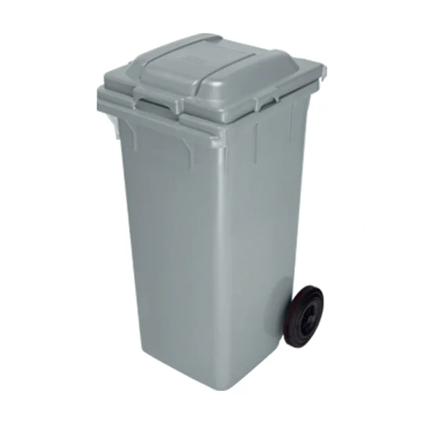 Plastični kontejner za smeće 120 L, siva boja – Meridian Group, dimenzije 480x530x990 mm