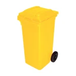 Plastični kontejner za smeće 120 L, žuta boja – Meridian Group, dimenzije 480x530x990 mm