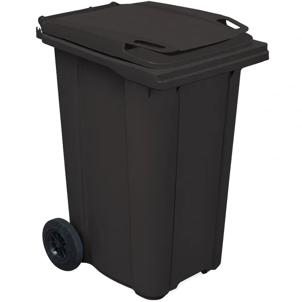 Plastični kontejner za smeće 240 L, crna boja – Meridian Group, dimenzije 585x730x1100 mm