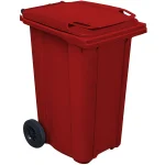 Plastični kontejner za smeće 240 L, crvena boja – Meridian Group, dimenzije 585x730x1100 mm