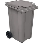 Plastični kontejner za smeće 240 L, siva boja – Meridian Group, dimenzije 585x730x1100 mm