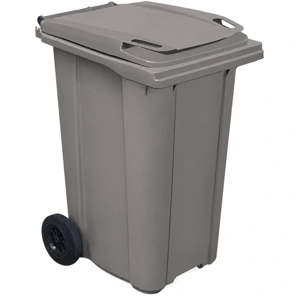 Plastični kontejner za smeće 240 L, siva boja – Meridian Group, dimenzije 585x730x1100 mm