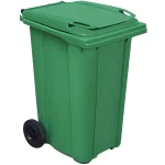Plastični kontejner za smeće 240 L, zelena boja – Meridian Group, dimenzije 585x730x1100 mm