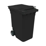 Plastični kontejner za smeće 360 L, crna boja – Meridian Group, dimenzije 620x865x1100 mm