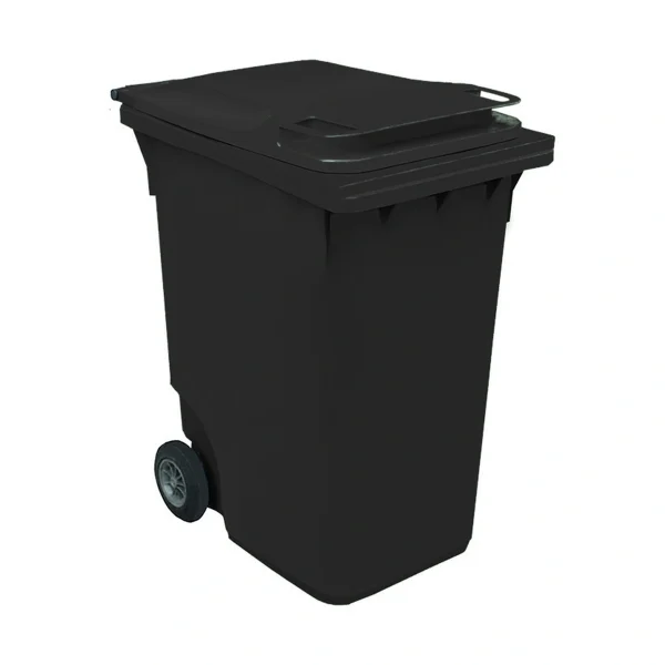 Plastični kontejner za smeće 360 L, crna boja – Meridian Group, dimenzije 620x865x1100 mm