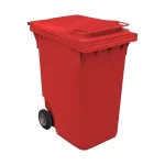 Plastični kontejner za smeće 360 L, crvena boja – Meridian Group, dimenzije 620x865x1100 mm