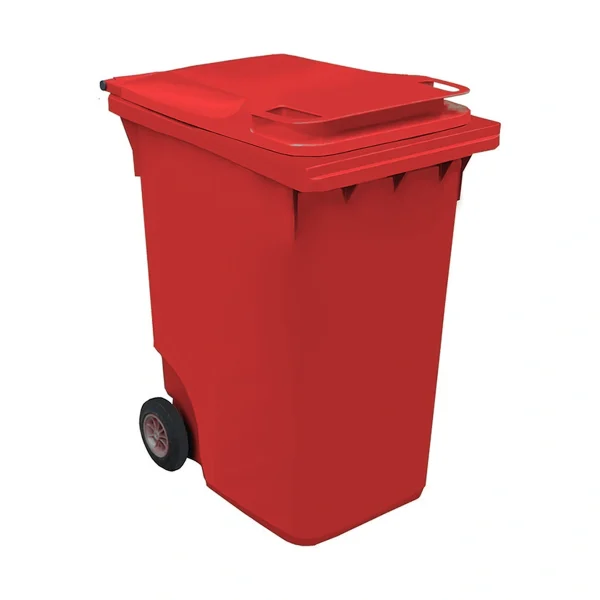 Plastični kontejner za smeće 360 L, crvena boja – Meridian Group, dimenzije 620x865x1100 mm